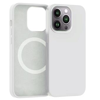ER POWER Silikónový kryt CARNEVAL SNAP pre iPhone 14 plus s MagSafe - biela