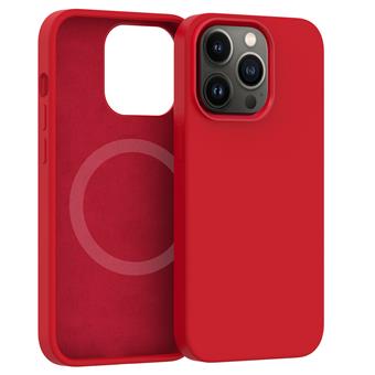 Silikonový kryt CARNEVAL SNAP pro iPhone 14 plus s MagSafe - červená