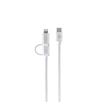 ER POWER Dual Cable USB-C C/L Mfi 200cm white