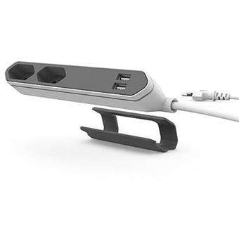 Zásuvka prodluž. PowerCube POWERBAR USB, Grey, 2x rozbočka, 2x USB, kabel 1,5m