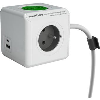 Zásuvka prodluž. PowerCube EXTENDED USB WirelessCharger A+C, White 2x USB, kabel 1,5m