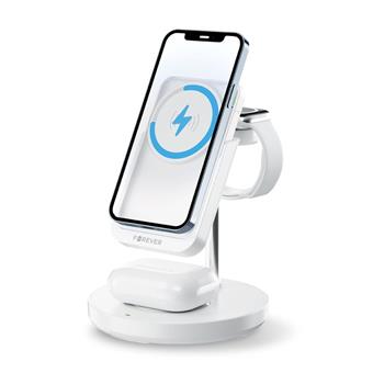 Bezdrátová nabíjecí stanice Forever s powerbankou 5v1 MACS-100 bílá