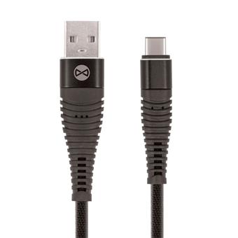 Datový kabel Forever Shark USB/USB-C 1m 2A textilní černý