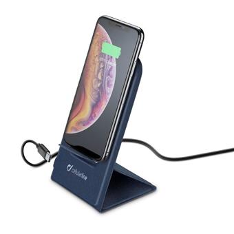 Skládací stojánek Cellularline s QI,10W,modrý