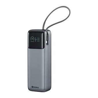 Sandberg All-in1 Powerbank 20000 mAh PD 130W, powerbanka s USB-C káblom, čierna
