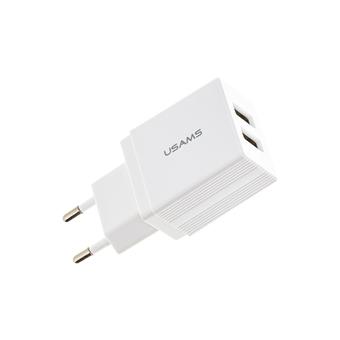USAMS CC090 T24 2.1A Dual USB Cestovní Nabíječka White