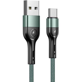 USAMS US-SJ449 U55 Type-C Dobíjecí/Datový Kabel Braided 1m Green