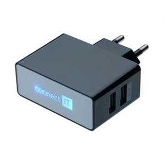 POWER CHARGER se dvěma USB porty 2.1 A/1 A černý