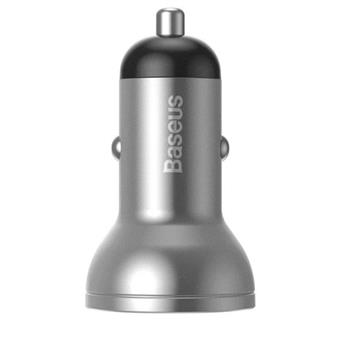 Baseus CCBX-0S Digital Display Nabíječka do Auta 2xUSB 24W Silver