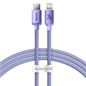 Baseus CAJY000205 Crystal Shine Series Datový Kabel USB-C - Lightning 20W 1,2m Purple