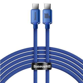 Baseus CAJY000703 Crystal Shine Series Dátový Kábel USB-C - USB-C 100W 2m Blue