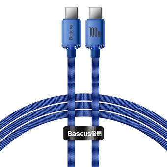 Baseus CAJY000603 Crystal Shine Series Datový Kabel USB-C - USB-C 100W 1,2m Blue