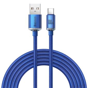 Baseus CAJY000503 Crystal Shine Series Dátový Kábel USB - USB-C 100W 2m Blue