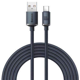 Baseus CAJY000501 Crystal Shine Series Datový Kabel USB - USB-C 100W 2m Black