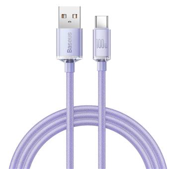 Baseus CAJY000405 Crystal Shine Series Dátový Kábel USB - USB-C 100W 1,2m Purple