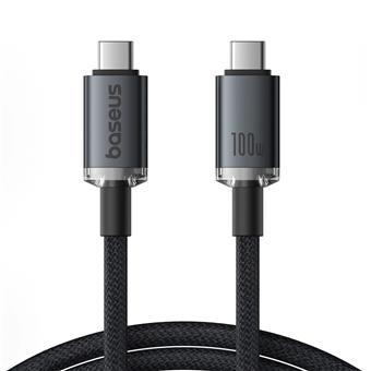 Baseus Crystal Shine Series Datový Kabel USB-C - USB-C 100W 1,5m Black