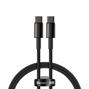 Baseus rýchlonabíjací dátový kábel Tungsten Gold 100W 1m USB-C na USB-C čierny