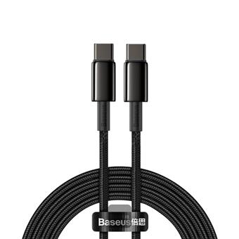 Baseus datový kabel Tungsten Gold USB-C/USB-C 2m 100W černý