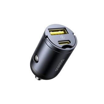 Baseus Tiny Star Mini Nabíjačka do Autá USB-A/USB-C 30W Cosmic Black