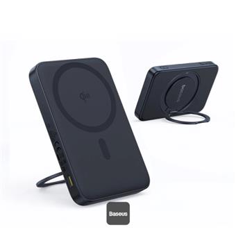 Baseus Powerbanka PicoGo Qi2 s otočným stojanom a bezdrôtovým nabíjaním 5000mAh 20W USB-C čierna