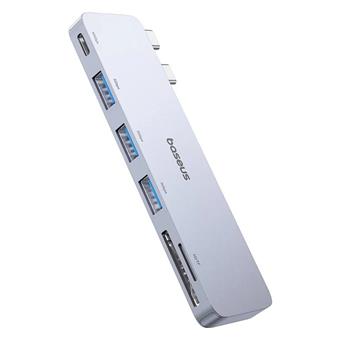 Baseus Dokovacia stanica Ultra Joy 6v1 (USB-C PD, 3xUSB 3.0, SD/TF) sivá