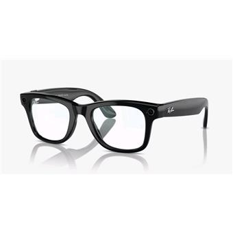 Meta Ray-Ban Gen1 Wayfarer, Shiny Black, Clear (Large)