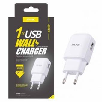 Aligator Nabíječka Quick Charge 2.0 PLUS K3499 s USB výstupem, 2.1A - bílá