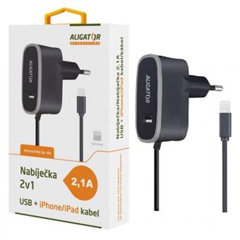 ALIGATOR nab. pro iPhone s USB výst 5V/2,1A, černá