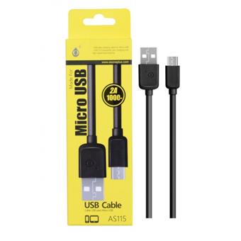 Aligator Datový a nabíjecí kabel PLUS, Micro USB, (AS115), černý