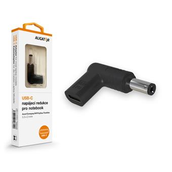 Aligator USB-C napájecí redukce 5,5 x 2,1 mm pro notebooky Acer/Compaq/HP/Fujitsu/Toshiba
