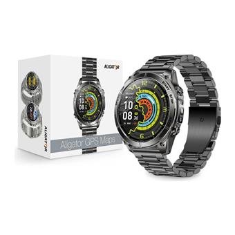 Chytré hodinky ALIGATOR Watch GPS Maps, černé