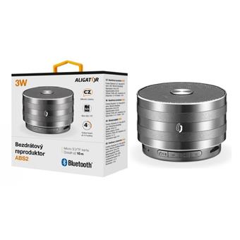 Bluetooth kovový reproduktor ALIGATOR ABS2, micro SD, černá