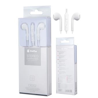 Sluchátka PLUS C6202 s mikrofonem, bílá