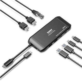PORT CONNECT Cestovní dokovací stanice USB-C, 2×4K, 7portů, PD100W