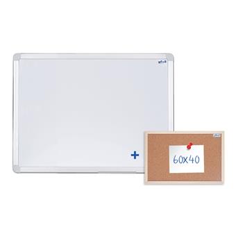Magnetická tabule AVELI 120x90 cm, hliníkový rám+korková nástěnka 60x40 cm