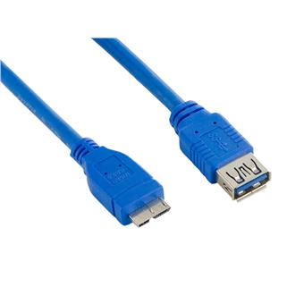 4World Kabel USB 3.0 AF-Micro BM 0.5m Blue