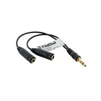 4World Adaptér audio 1x 3.5mm/2x 3.5mm Black