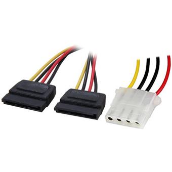 4World Napájecí kabel Molex M - 2xSATA F 15cm