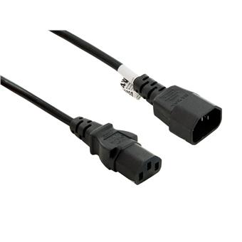 4World Napájecí kabel prodlužovací 3pin 1.8m Black