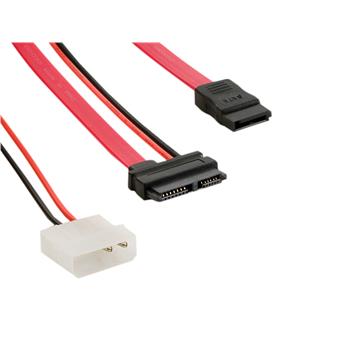 4World Kabel SATA3 13pin F - SATA3 7pin F+LP4 29cm