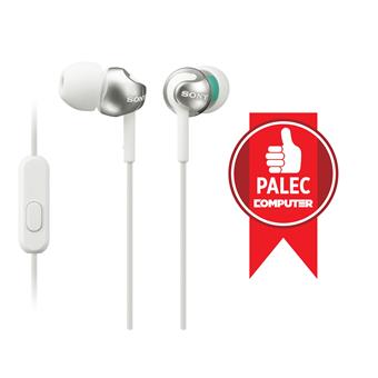 SONY sluchátka MDR-EX110AP, handsfree, bílé