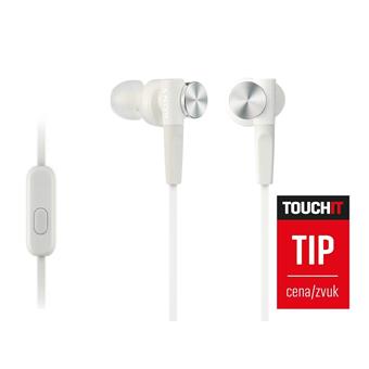 SONY sluchátka MDR-XB50AP, handsfree, bílé