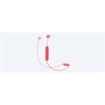 SONY sluchátka WI-C300 bezdr.,červená