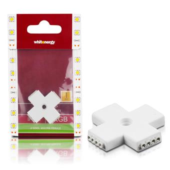 WE Spojka RGB LED pásku křížová 4x4PIN F 1ks