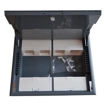 PODLAHOVÁ krabice, 12 modulů, šedý kryt