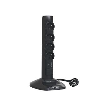 Multifunkční prodlužovačka s USB nabíječkou černá