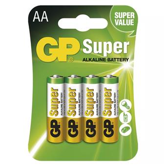 GP alkalická baterie SUPER AA (LR6) 4BL