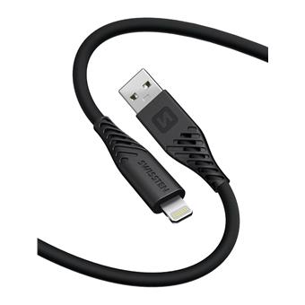DATOVÝ KABEL SWISSTEN SOFT SILICONE USB / LIGHTNING 1,5 M 60W ČERNÝ