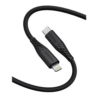 DATOVÝ KABEL SWISSTEN SOFT SILICONE USB-C / LIGHTNING 1,5 M 60W ČERNÝ
