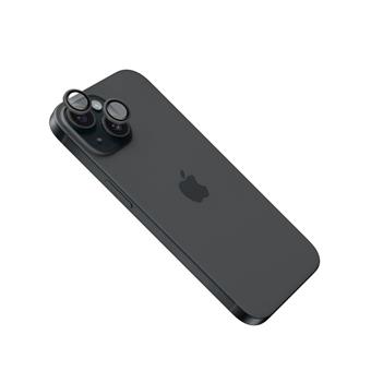 Ochranná skla čoček fotoaparátů FIXED Camera Glass pro Apple iPhone 16/16 Plus, černá